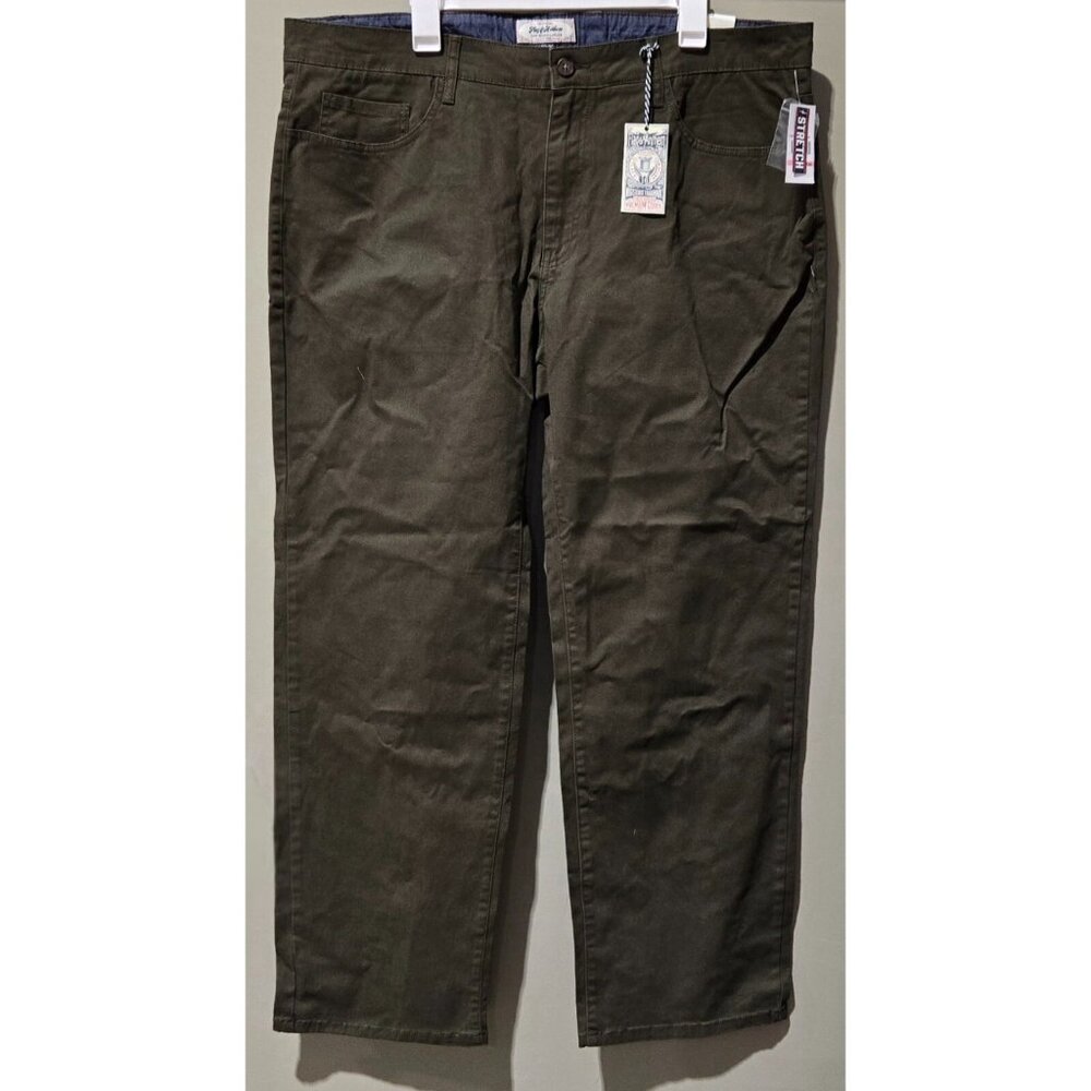 Flag & Anthem Portland Relaxed Fit Straight Leg Olive Green Pants - Size 40 x 30